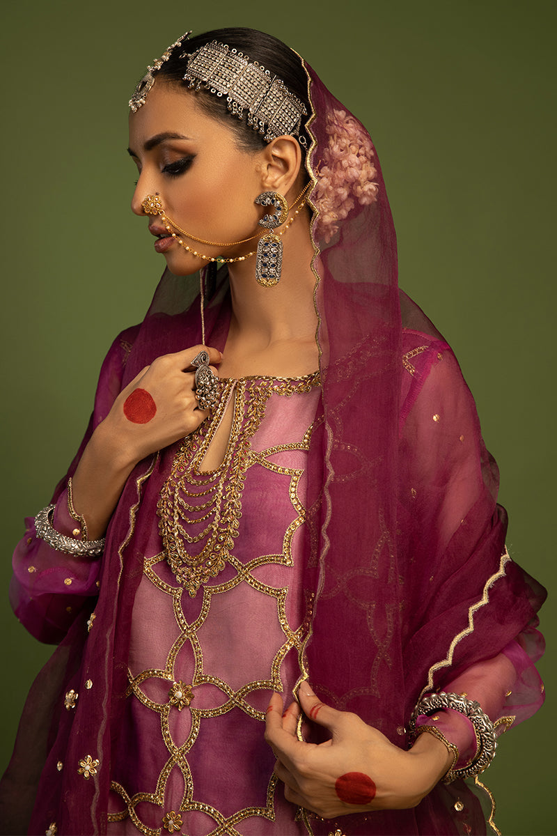 Wardha Saleem | Luxury Pret Traditional Wear | SARAAB - PLUM HEAVY (2 PC) by Wardha Saleem - Designer Dress - Type: Ladies Clothes - Available at Libayah - 100% Original