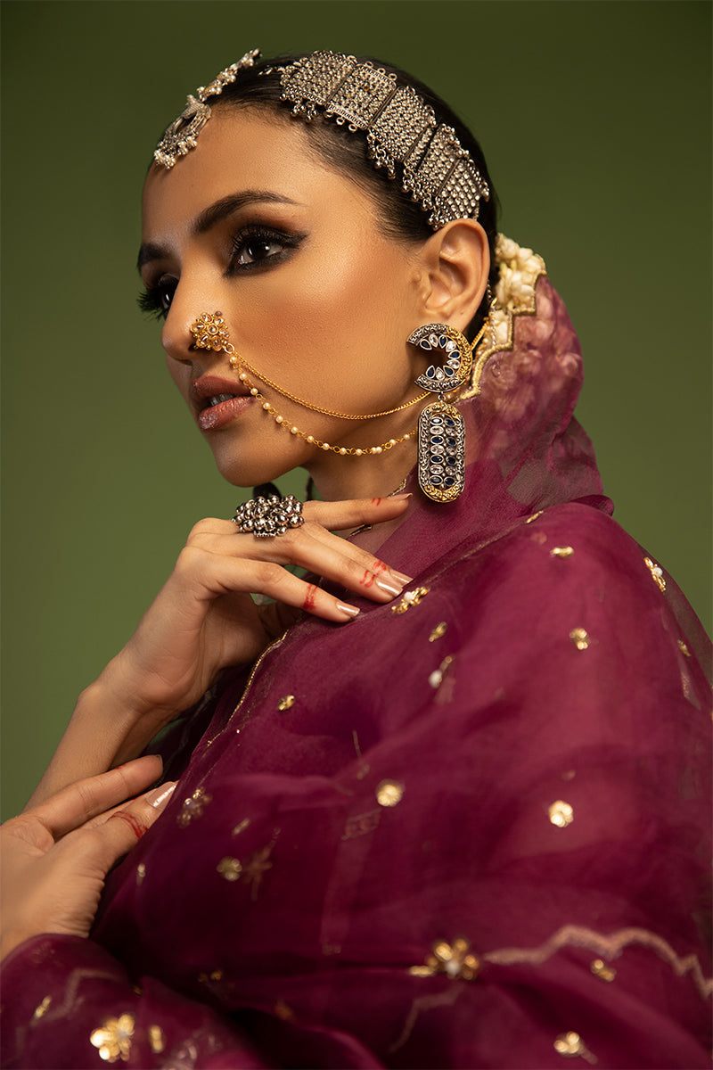 Wardha Saleem | Luxury Pret Traditional Wear | SARAAB - PLUM HEAVY (2 PC) by Wardha Saleem - Designer Dress - Type: Ladies Clothes - Available at Libayah - 100% Original