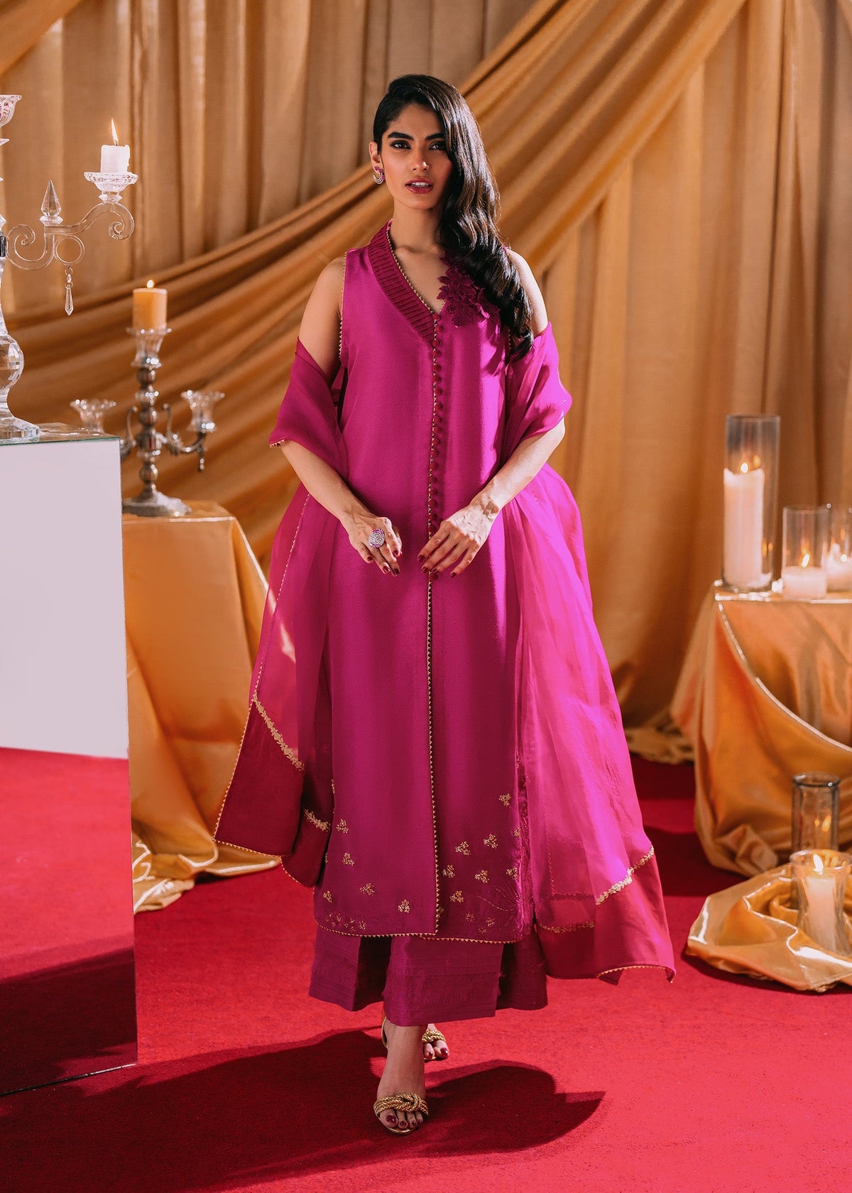 Umsha | Makhmal Winter Faves 24 |  Pink Sherbet by Umsha - Designer Dress - Type: Ladies Clothes - Available at Libayah - 100% Original