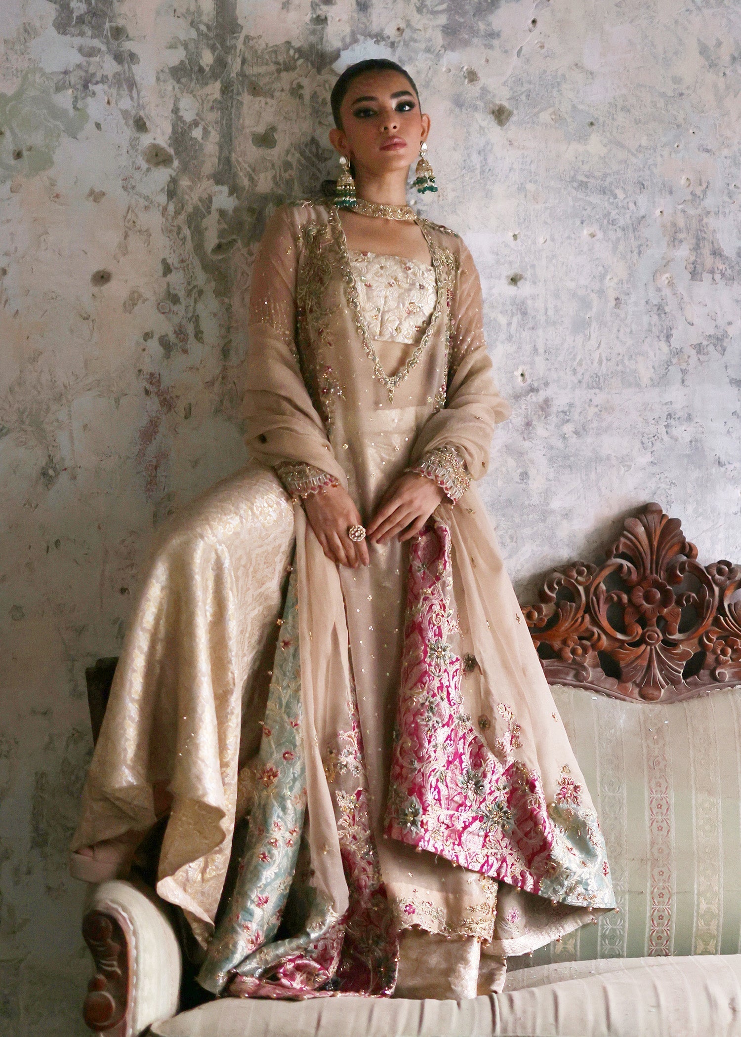 Umsha | Mehfil-e-Rang | Creamy Cashmere by Umsha - Designer Dress - Type: Ladies Clothes - Available at Libayah - 100% Original