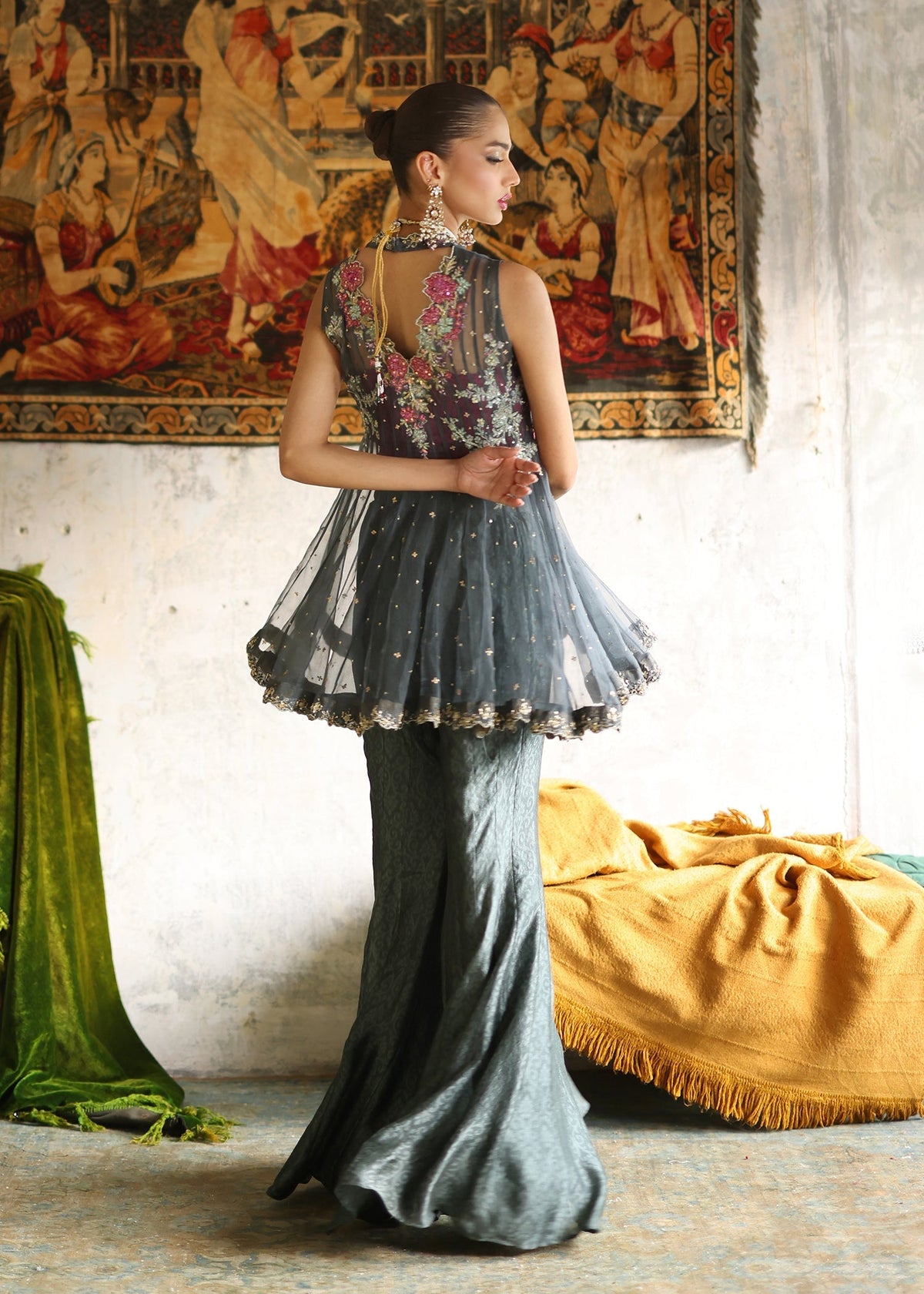 Umsha | Mehfil-e-Rang | Midnight Ash by Umsha - Designer Dress - Type: Ladies Clothes - Available at Libayah - 100% Original