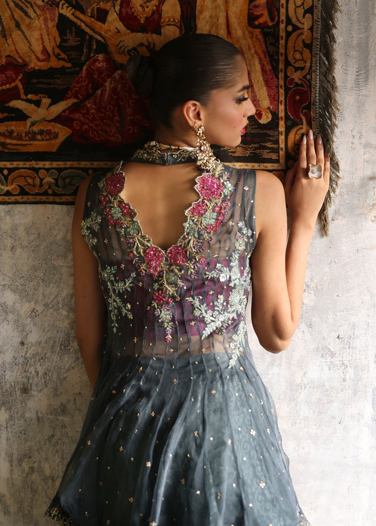 Umsha | Mehfil-e-Rang | Midnight Ash by Umsha - Designer Dress - Type: Ladies Clothes - Available at Libayah - 100% Original