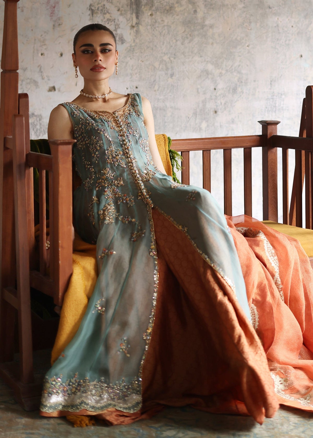 Umsha | Mehfil-e-Rang | Rosy Glow by Umsha - Designer Dress - Type: Ladies Clothes - Available at Libayah - 100% Original