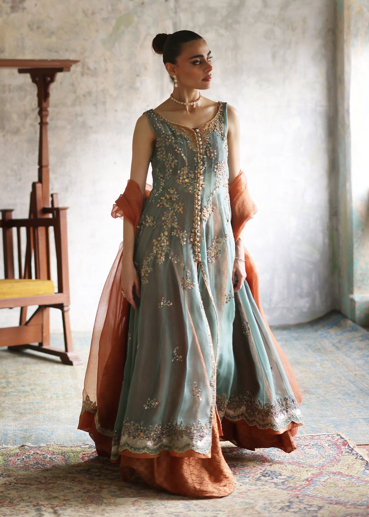 Umsha | Mehfil-e-Rang | Rosy Glow by Umsha - Designer Dress - Type: Ladies Clothes - Available at Libayah - 100% Original