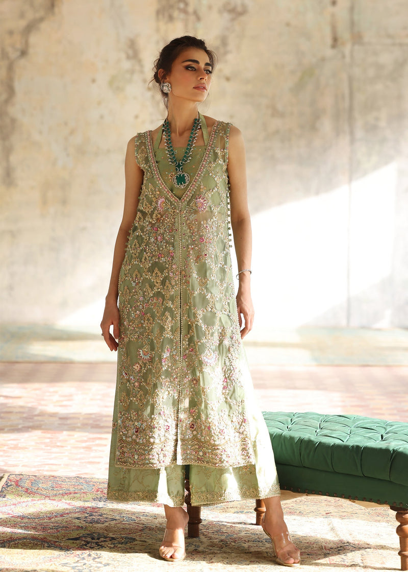 Umsha | Mehfil-e-Rang | Soft Sage by Umsha - Designer Dress - Type: Ladies Clothes - Available at Libayah - 100% Original
