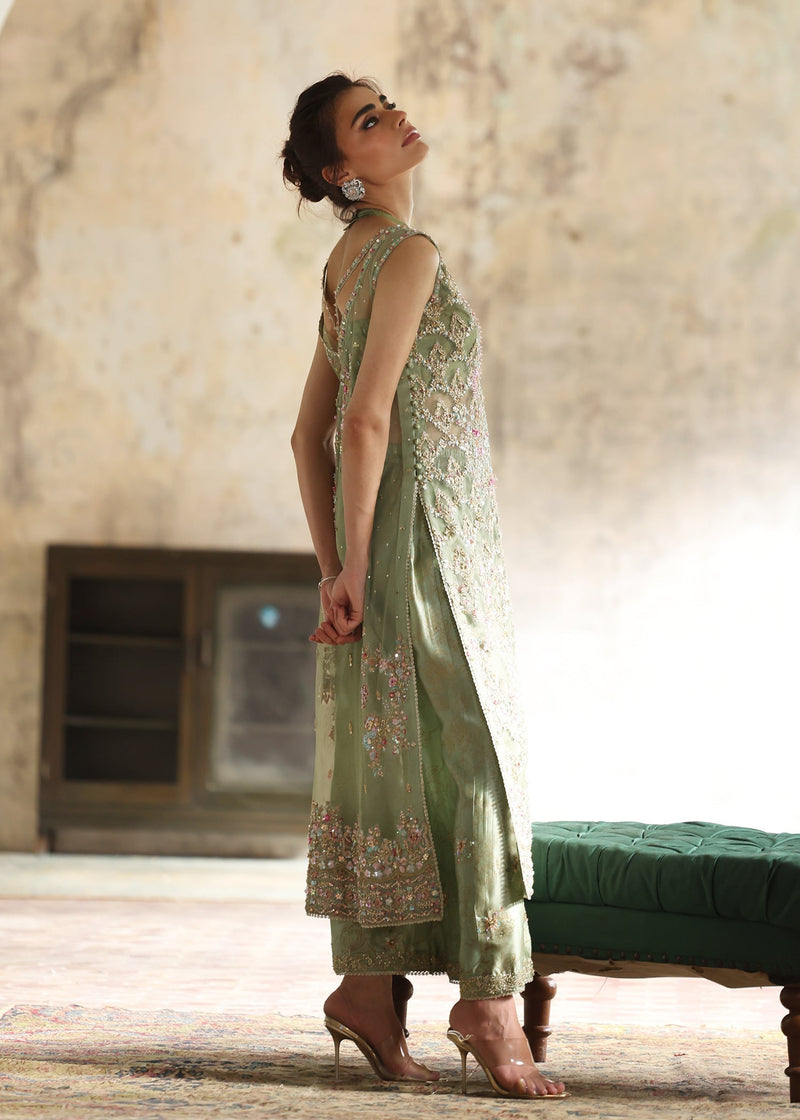 Umsha | Mehfil-e-Rang | Soft Sage by Umsha - Designer Dress - Type: Ladies Clothes - Available at Libayah - 100% Original