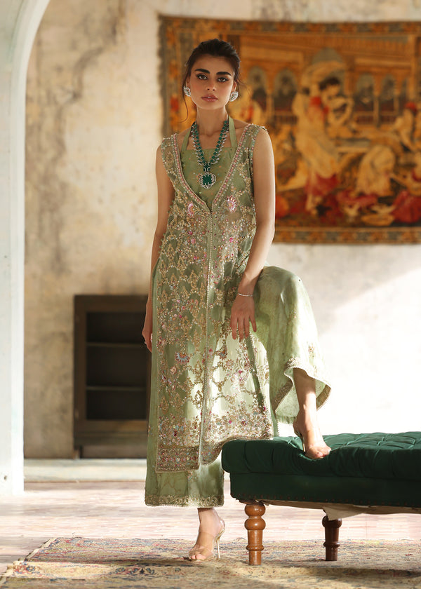 Umsha | Mehfil-e-Rang | Soft Sage by Umsha - Designer Dress - Type: Ladies Clothes - Available at Libayah - 100% Original