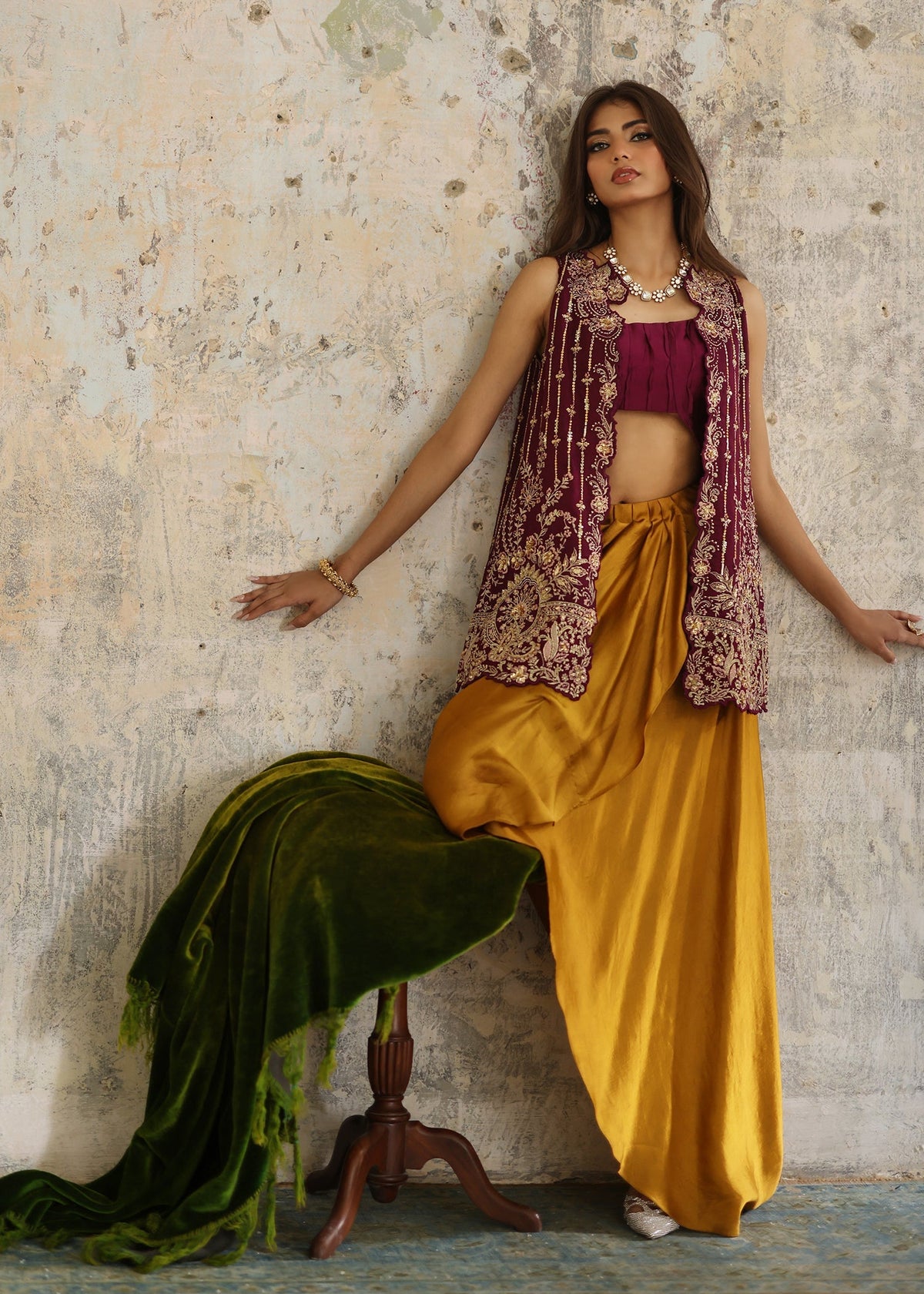Umsha | Mehfil-e-Rang | Sunset Plum by Umsha - Designer Dress - Type: Ladies Clothes - Available at Libayah - 100% Original