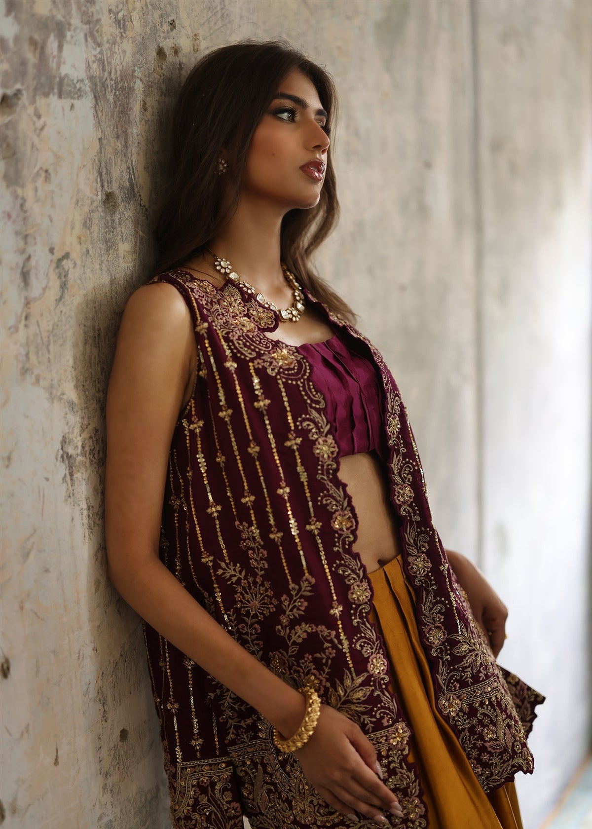 Umsha | Mehfil-e-Rang | Sunset Plum by Umsha - Designer Dress - Type: Ladies Clothes - Available at Libayah - 100% Original