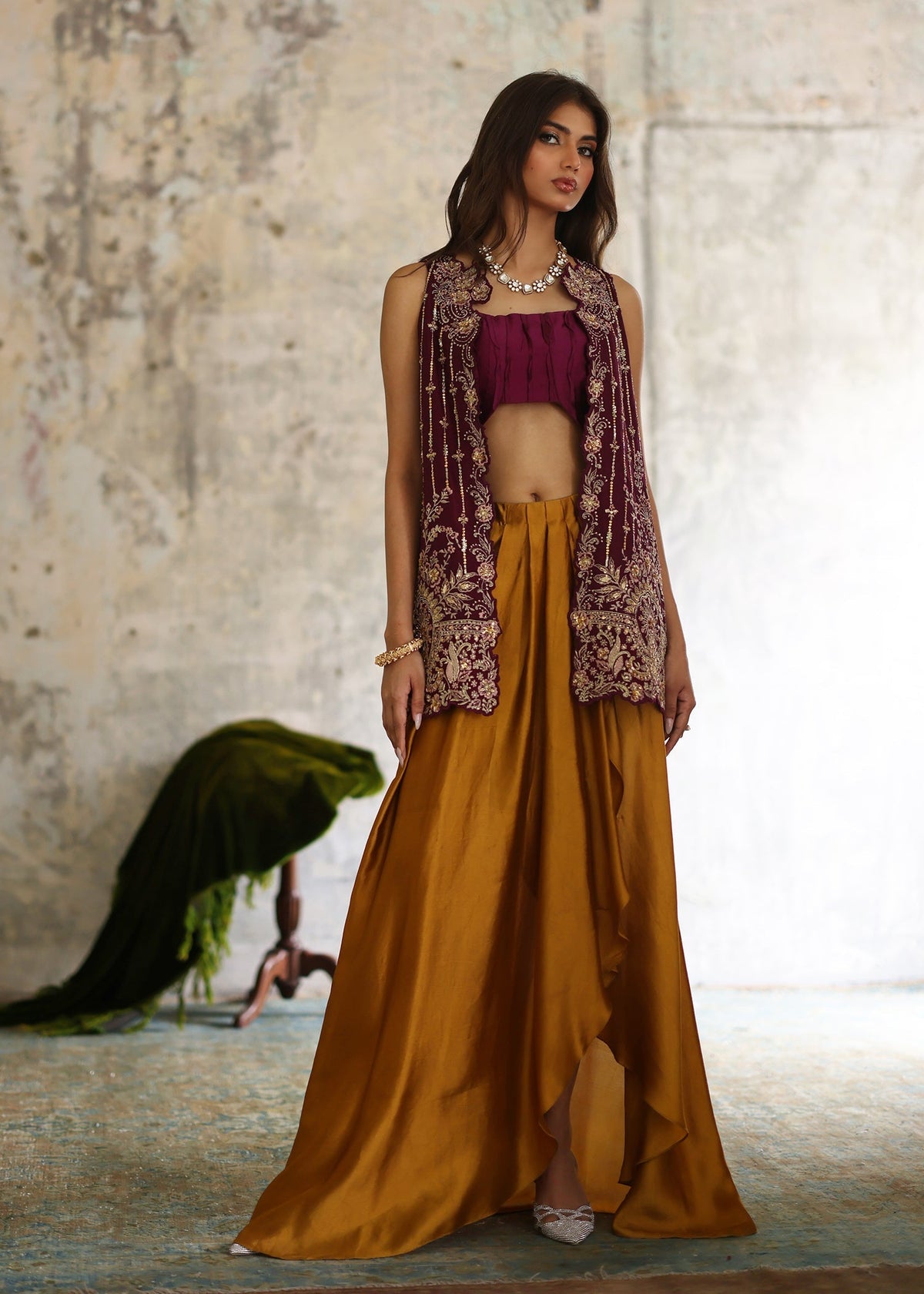 Umsha | Mehfil-e-Rang | Sunset Plum by Umsha - Designer Dress - Type: Ladies Clothes - Available at Libayah - 100% Original