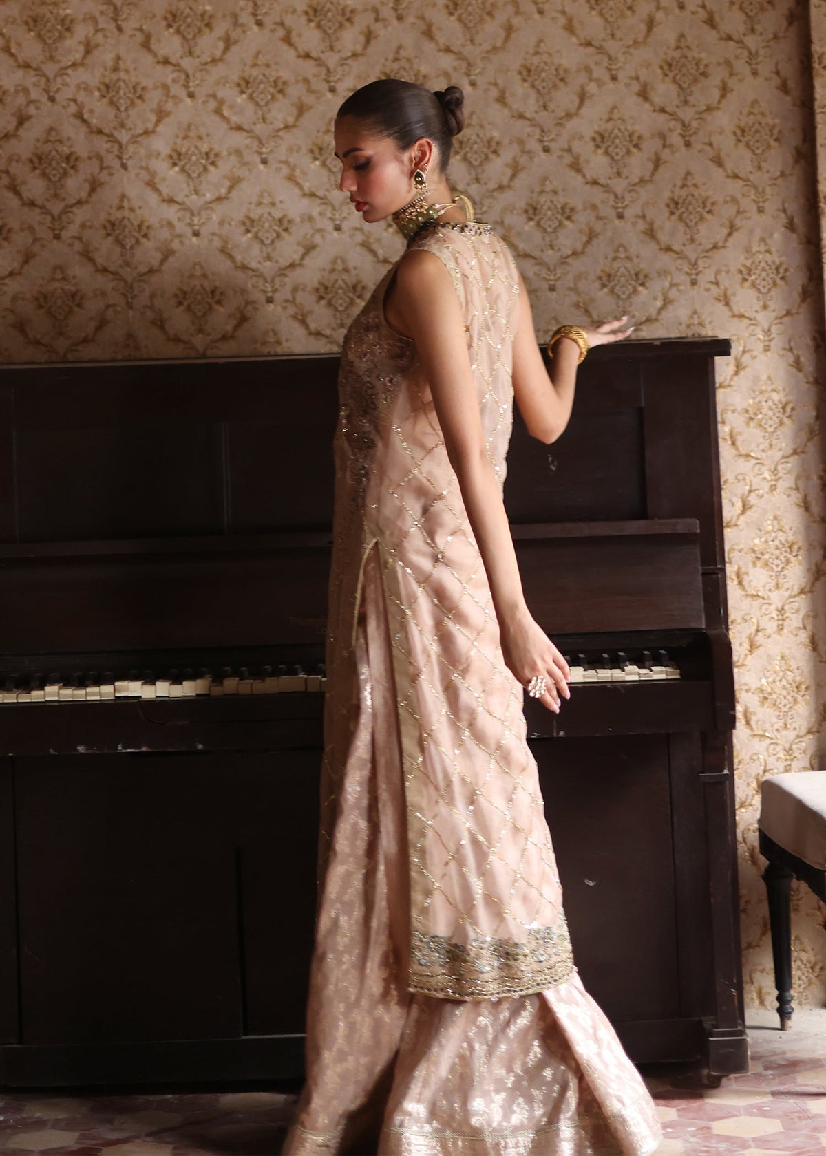 Umsha | Mehfil-e-Rang | Timeless Taupe by Umsha - Designer Dress - Type: Ladies Clothes - Available at Libayah - 100% Original