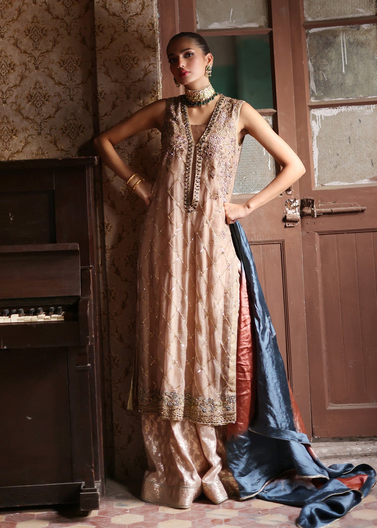 Umsha | Mehfil-e-Rang | Timeless Taupe by Umsha - Designer Dress - Type: Ladies Clothes - Available at Libayah - 100% Original