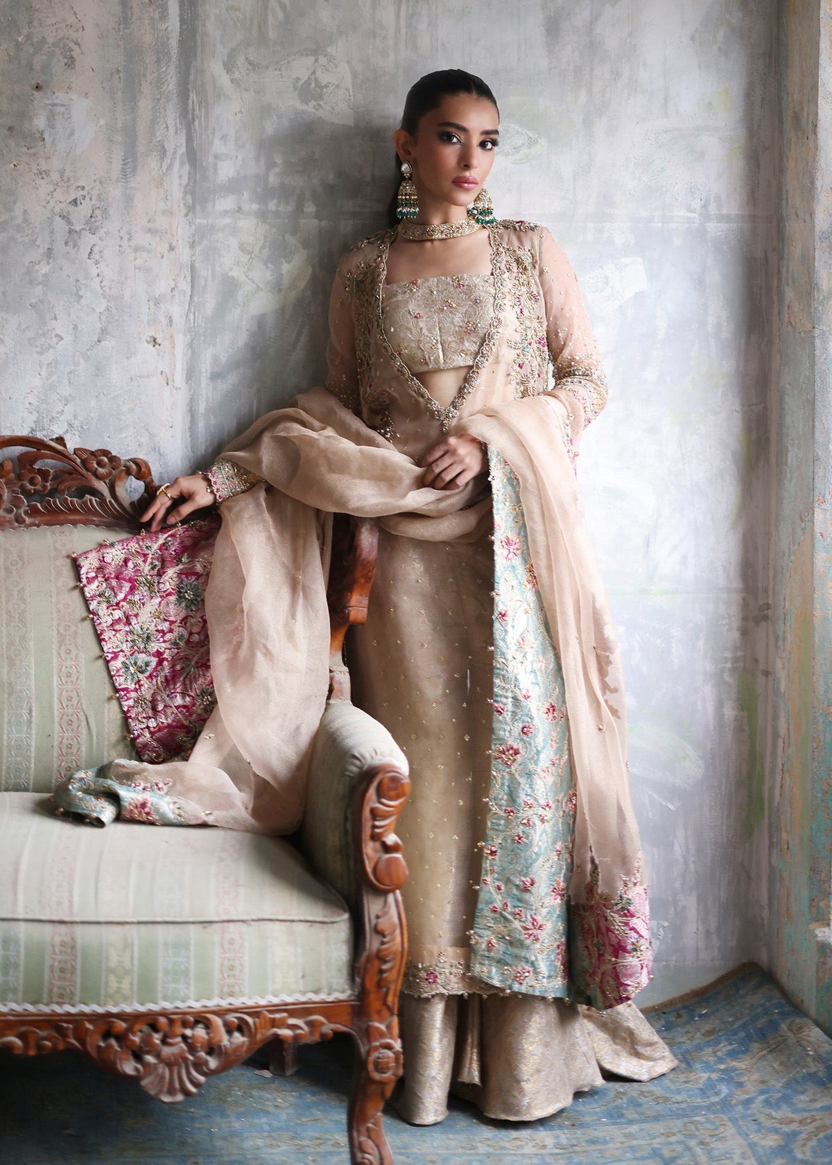 Umsha | Mehfil-e-Rang | Creamy Cashmere by Umsha - Designer Dress - Type: Ladies Clothes - Available at Libayah - 100% Original