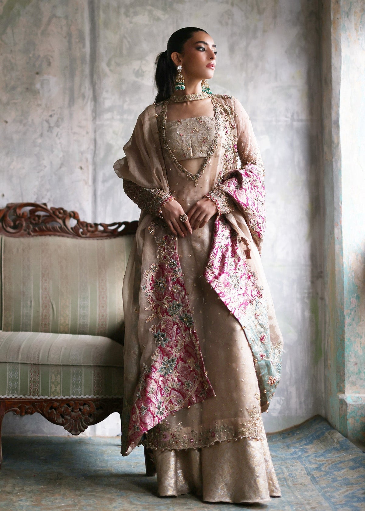 Umsha | Mehfil-e-Rang | Creamy Cashmere by Umsha - Designer Dress - Type: Ladies Clothes - Available at Libayah - 100% Original