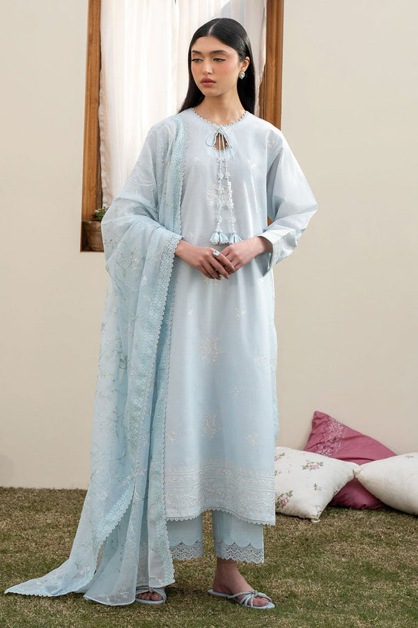 Cross Stitch | Emb Lawn Mahiri 26 | FROSTED MIST - Designer Dress - Type : Ladies Clothes - Available at Libayah - 100% Original