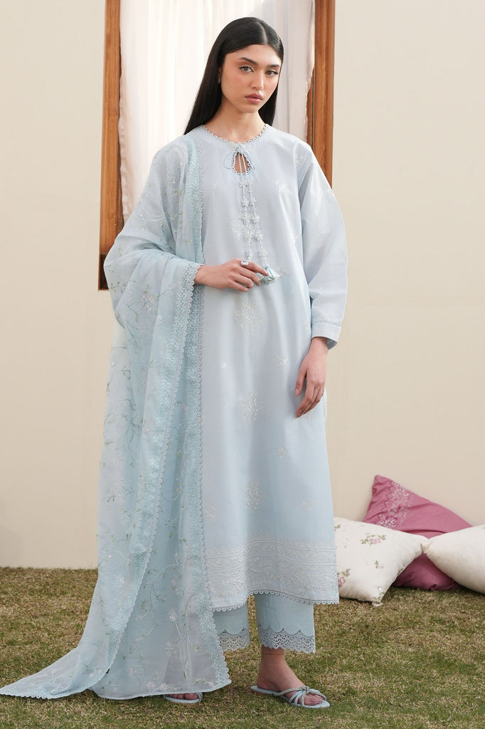 Cross Stitch | Emb Lawn Mahiri 26 | FROSTED MIST - Designer Dress - Type : Ladies Clothes - Available at Libayah - 100% Original