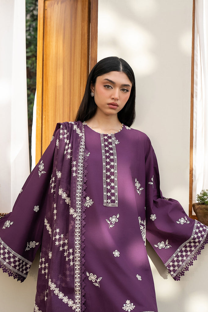 Cross Stitch | Emb Lawn Mahiri 26 | CHIVE BLOSSOM - Designer Dress - Type : Ladies Clothes - Available at Libayah - 100% Original