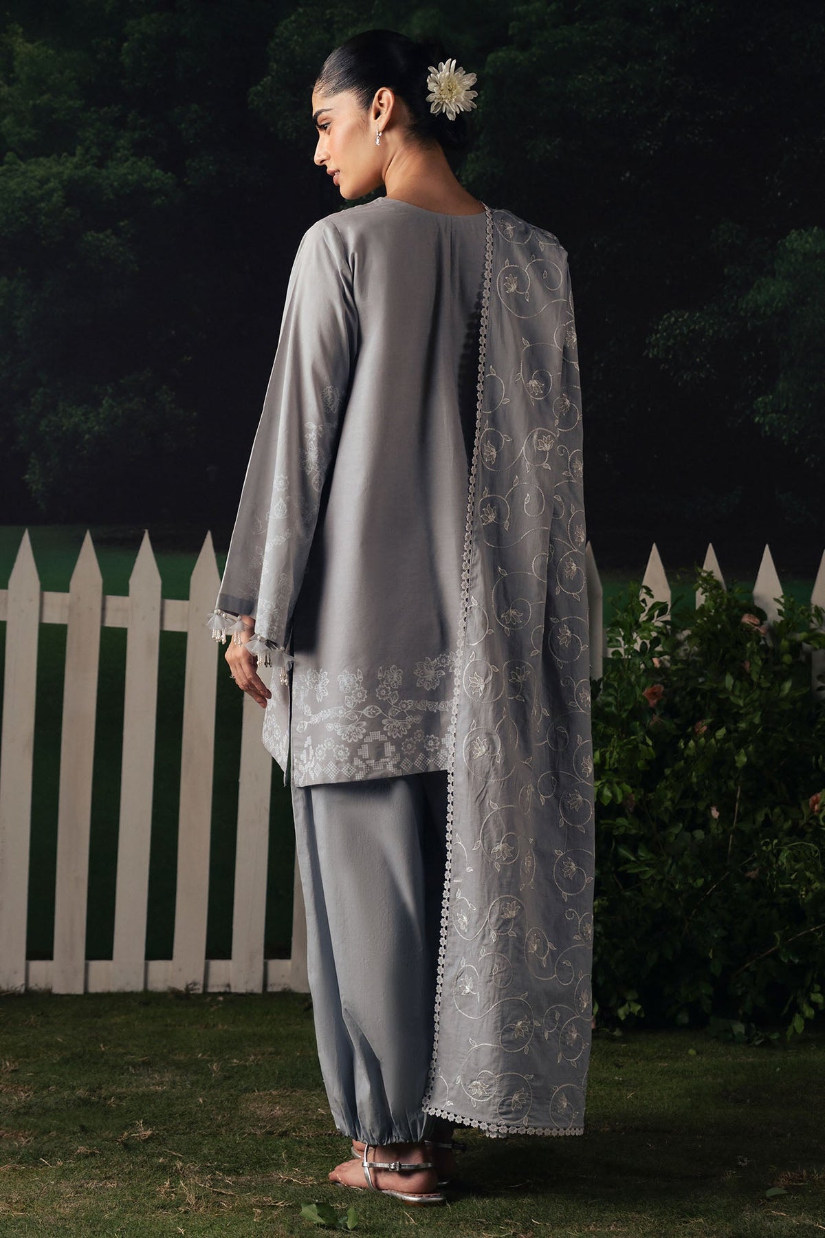 Cross Stitch | The Moonsoon Edit 26 | SELENE GLOW-3PC PRINTED SUIT by Cross Stitch - Designer Dress  - Type : Ladies Clothes - Available at Libayah - 100% Original 