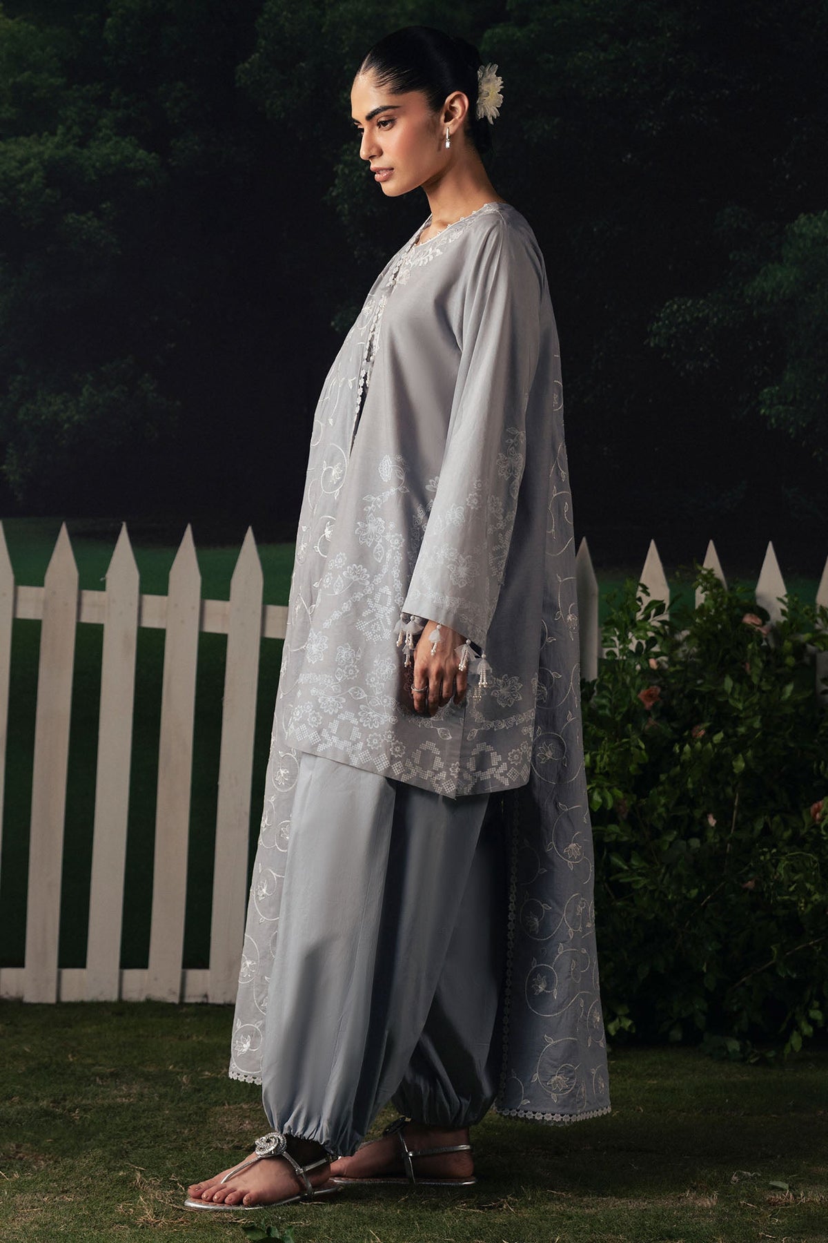 Cross Stitch | The Moonsoon Edit 26 | SELENE GLOW-3PC PRINTED SUIT by Cross Stitch - Designer Dress  - Type : Ladies Clothes - Available at Libayah - 100% Original 