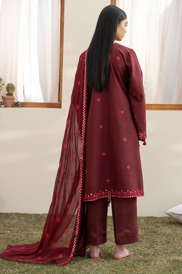 Cross Stitch | Emb Lawn Mahiri 26 | WINDSOR RED - Designer Dress - Type : Ladies Clothes - Available at Libayah - 100% Original