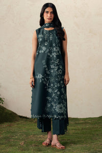 Cross Stitch | The Moonsoon Edit 26 | EMERALD TEAL-3PC EMBROIDERED SUIT by Cross Stitch - Designer Dress  - Type : Ladies Clothes - Available at Libayah - 100% Original 