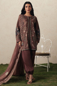 Cross Stitch | The Moonsoon Edit 26 | BRUNETTE GLAM-3PC PRINTED SUIT by Cross Stitch - Designer Dress  - Type : Ladies Clothes - Available at Libayah - 100% Original 
