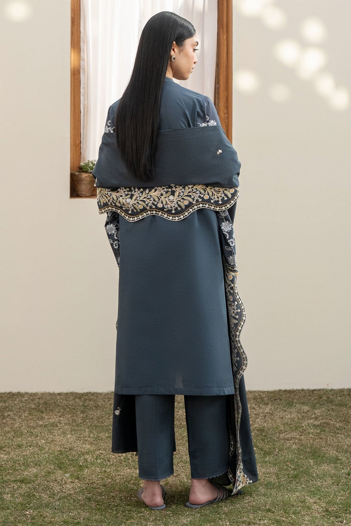 Cross Stitch | Emb Lawn Mahiri 26 | OMBRE BLUE - Designer Dress - Type : Ladies Clothes - Available at Libayah - 100% Original