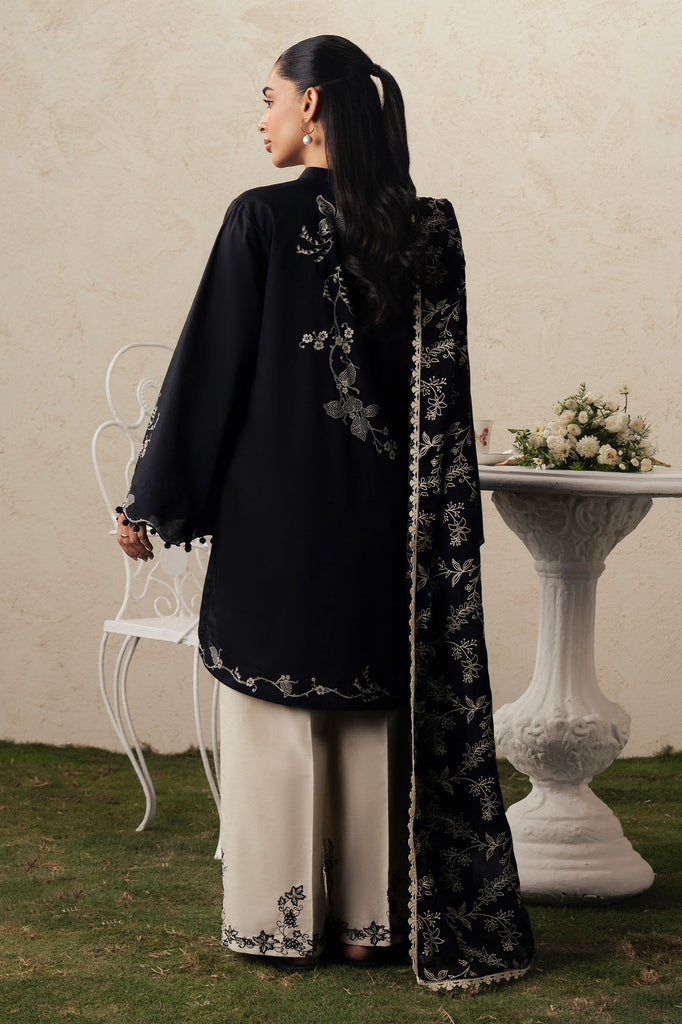 Cross Stitch | The Moonsoon Edit 26 | EBONY LACE-3PC PRINTED SUIT by Cross Stitch - Designer Dress  - Type : Ladies Clothes - Available at Libayah - 100% Original 