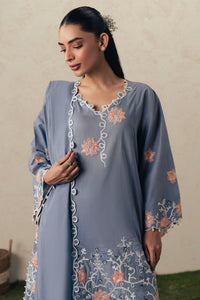 Cross Stitch | The Moonsoon Edit 26 | SAFRON SKY-3PC EMBROIDERED SUIT by Cross Stitch - Designer Dress  - Type : Ladies Clothes - Available at Libayah - 100% Original 