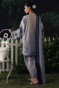 Cross Stitch | The Moonsoon Edit 26 | AZURE BLOOM-3PC PRINTED SUIT by Cross Stitch - Designer Dress  - Type : Ladies Clothes - Available at Libayah - 100% Original 