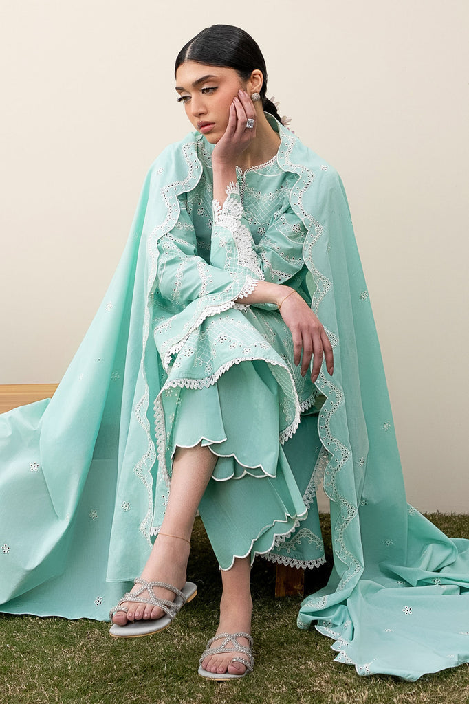 Cross Stitch | Emb Lawn Mahiri 26 | NEO MINT - Designer Dress - Type : Ladies Clothes - Available at Libayah - 100% Original