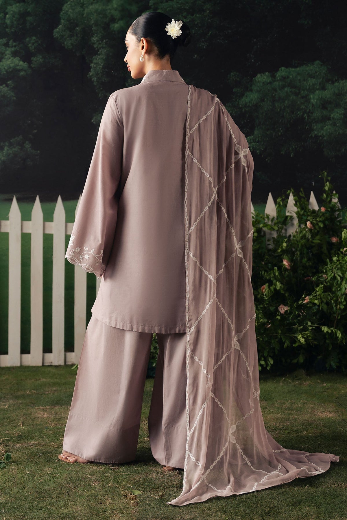 Cross Stitch | The Moonsoon Edit 26 | MAUVE WHISPER-3PC EMBROIDERED SUIT by Cross Stitch - Designer Dress  - Type : Ladies Clothes - Available at Libayah - 100% Original 