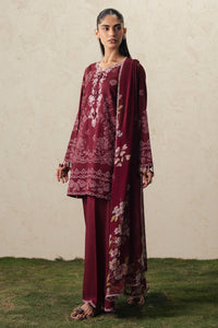 Cross Stitch | The Moonsoon Edit 26 | VELVET WHISPER-3PC PRINTED SUIT by Cross Stitch - Designer Dress  - Type : Ladies Clothes - Available at Libayah - 100% Original 