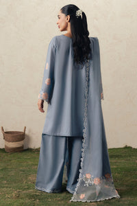 Cross Stitch | The Moonsoon Edit 26 | SAFRON SKY-3PC EMBROIDERED SUIT by Cross Stitch - Designer Dress  - Type : Ladies Clothes - Available at Libayah - 100% Original 