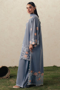 Cross Stitch | The Moonsoon Edit 26 | SAFRON SKY-3PC EMBROIDERED SUIT by Cross Stitch - Designer Dress  - Type : Ladies Clothes - Available at Libayah - 100% Original 