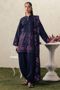 Cross Stitch | The Moonsoon Edit 26 | MAGENTA MUSE-3PC PRINTED SUIT by Cross Stitch - Designer Dress  - Type : Ladies Clothes - Available at Libayah - 100% Original 