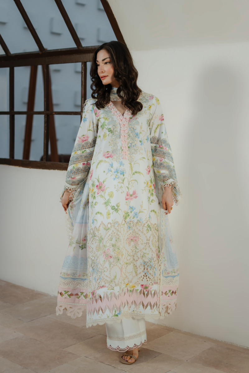 Manara | Summer Dreams 26 |WHITE GAURA by Manara - Designer Dress  - Type : Ladies Clothes - Available at Libayah - 100% Original 
