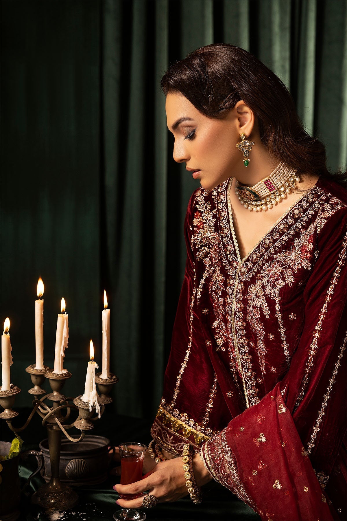 Motifz | Velvet Formals | 5099-SANDAL by Motifz - Designer Dress - Type: Ladies Clothes - Available at Libayah - 100% Original