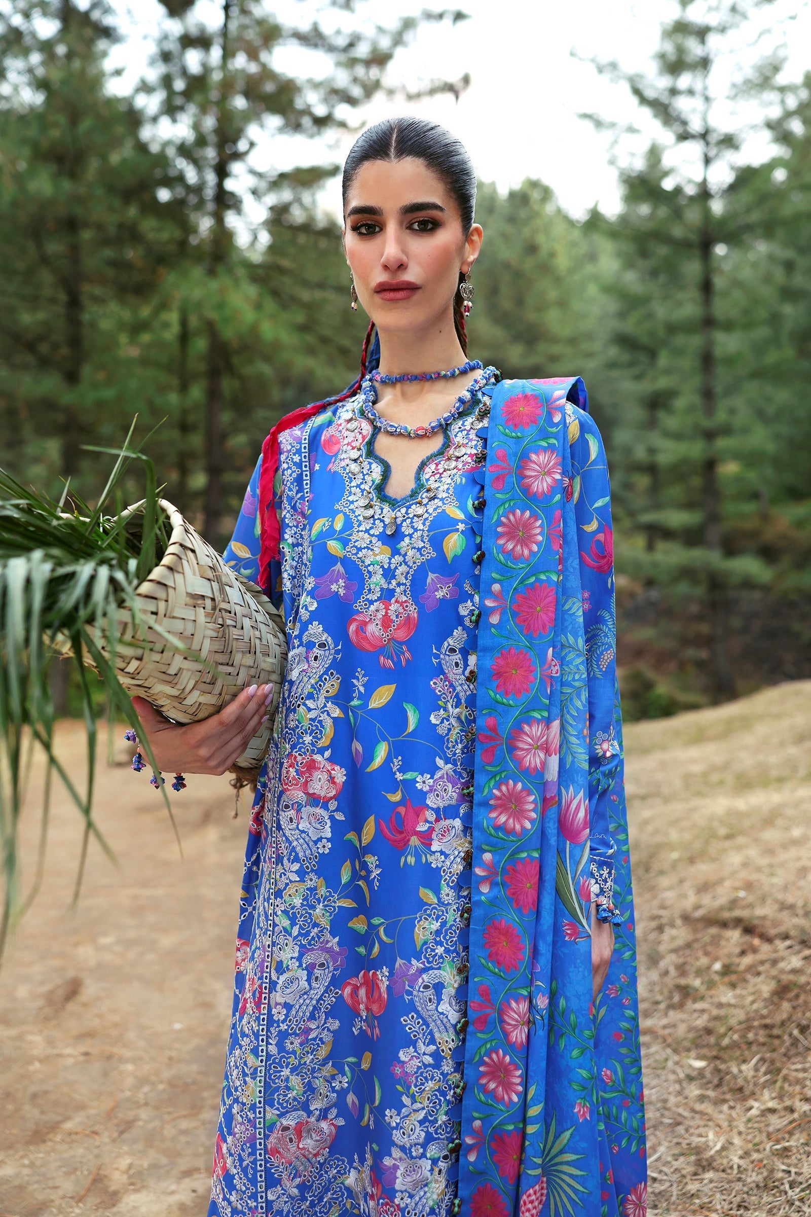 Zaha | Lawn 25 | ZAYANA (ZL25-01 B) by Zaha - Designer Dress - Type: Ladies Clothes - Available at Libayah - 100% Original