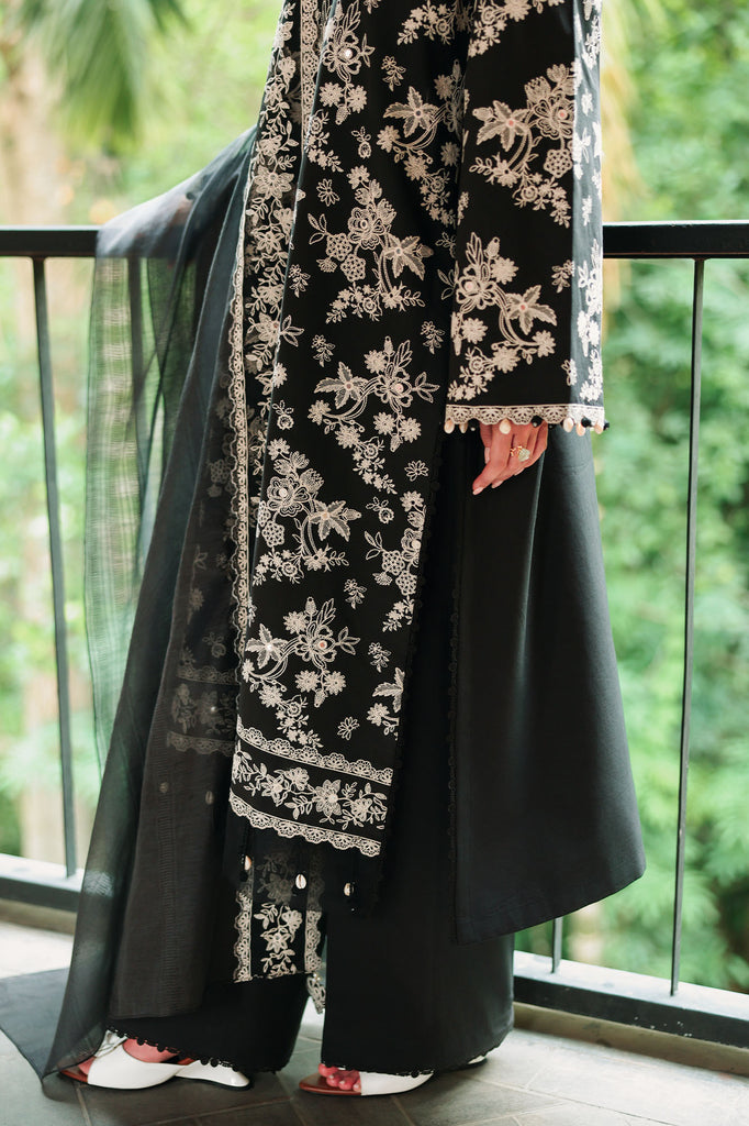 Cross Stitch | Eid Lawn Edit 26 |  OBSIDIAN BLOOM by Cross Stitch - Designer Dress  - Type : Ladies Clothes - Available at Libayah - 100% Original 