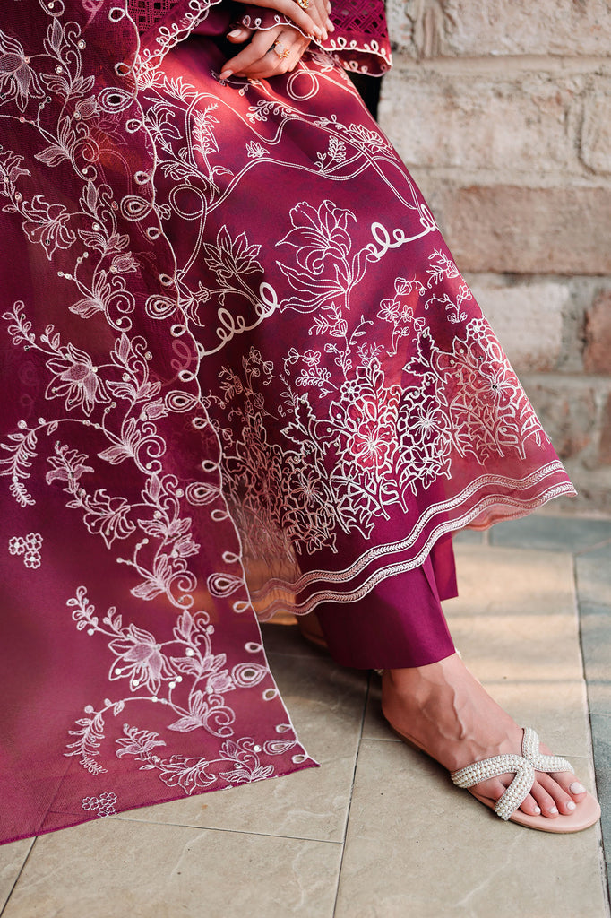Cross Stitch | Eid Lawn Edit 26 | PLUM ESSENCE by Cross Stitch - Designer Dress  - Type : Ladies Clothes - Available at Libayah - 100% Original 