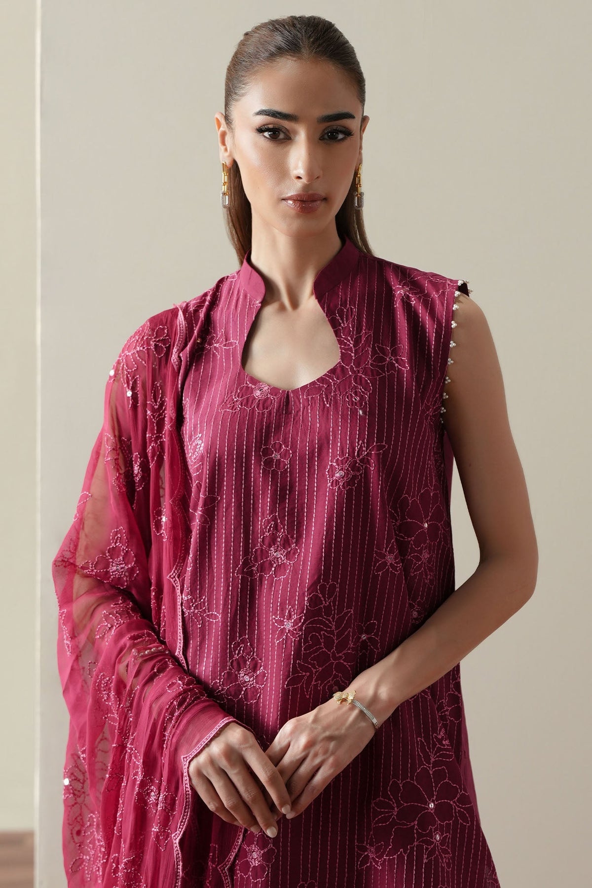 Cross Stitch | Mahiri Embroidered Collection 26 |RUBY GLOW by Cross Stitch - Designer Dress  - Type : Ladies Clothes - Available at Libayah - 100% Original 