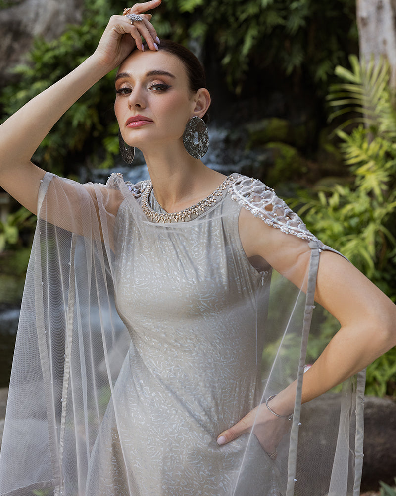 Ain | Cascade Party Wears | AN-103 by Ain - Designer Dress - Type: Ladies Clothes - Available at Libayah - 100% Original