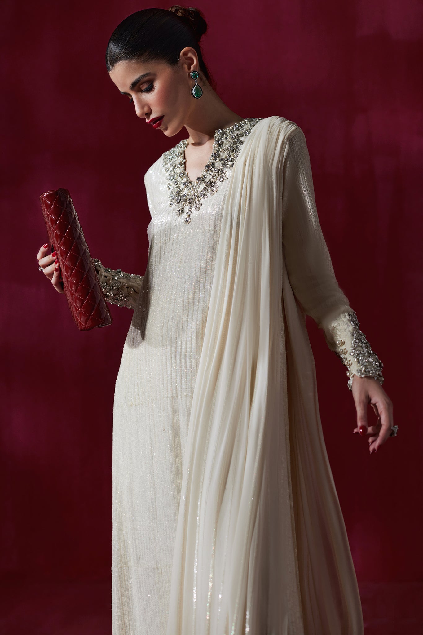 Elan | Lumiere Luxury Pret | POUSSIERE DE LUNE (EP-20997) by Elan - Designer Dress - Type: Formal - Available at Libayah - 100% Original