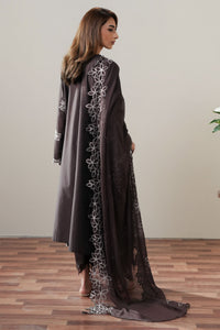 Cross Stitch | Mahiri Embroidered Collection 26 | SEAL BROWN by Cross Stitch - Designer Dress  - Type : Ladies Clothes - Available at Libayah - 100% Original 