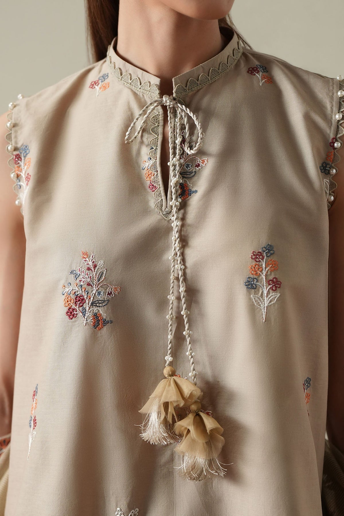 Cross Stitch | Mahiri Embroidered Collection 26 |DUSTY SAGE by Cross Stitch - Designer Dress  - Type : Ladies Clothes - Available at Libayah - 100% Original 