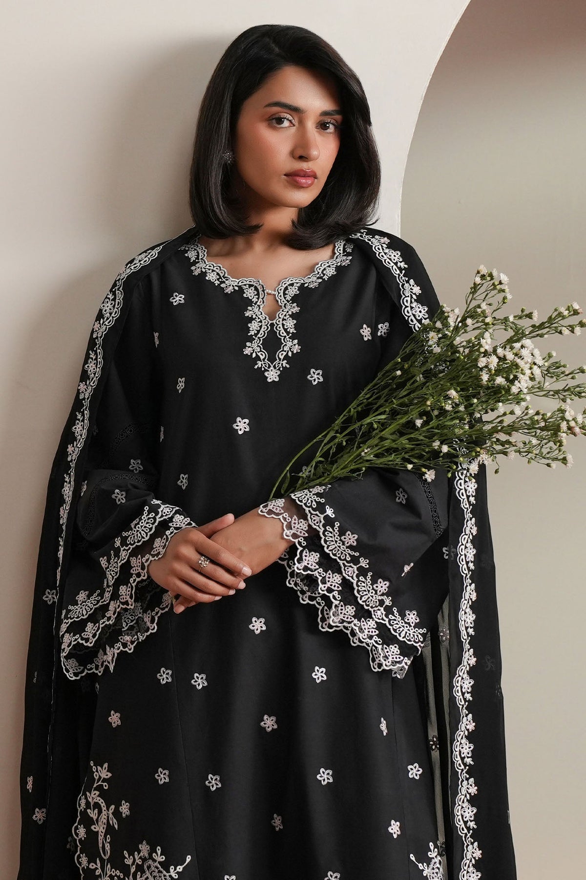 Cross Stitch | Mahiri Embroidered Collection 26 | NOIR CANVAS by Cross Stitch - Designer Dress  - Type : Ladies Clothes - Available at Libayah - 100% Original 