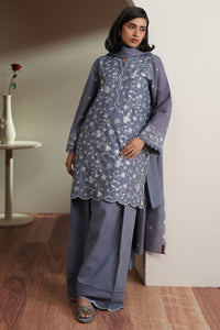 Cross Stitch | Mahiri Embroidered Collection 26 | SLATE PETALS by Cross Stitch - Designer Dress  - Type : Ladies Clothes - Available at Libayah - 100% Original 