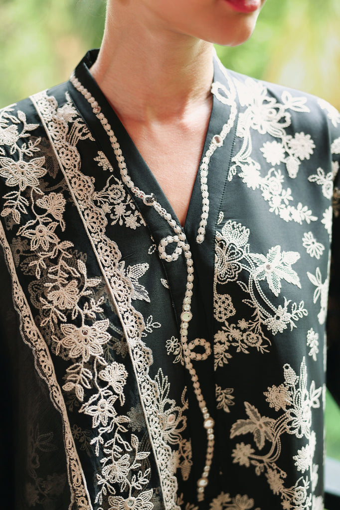 Cross Stitch | Eid Lawn Edit 26 |  OBSIDIAN BLOOM by Cross Stitch - Designer Dress  - Type : Ladies Clothes - Available at Libayah - 100% Original 