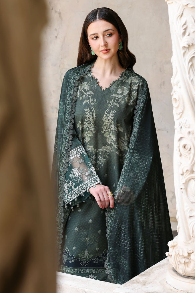 Cross Stitch | Eid Lawn Edit 26 | FOREST MUSE by Charzima - Designer Dress  - Type : Ladies Clothes - Available at Libayah - 100% Original 